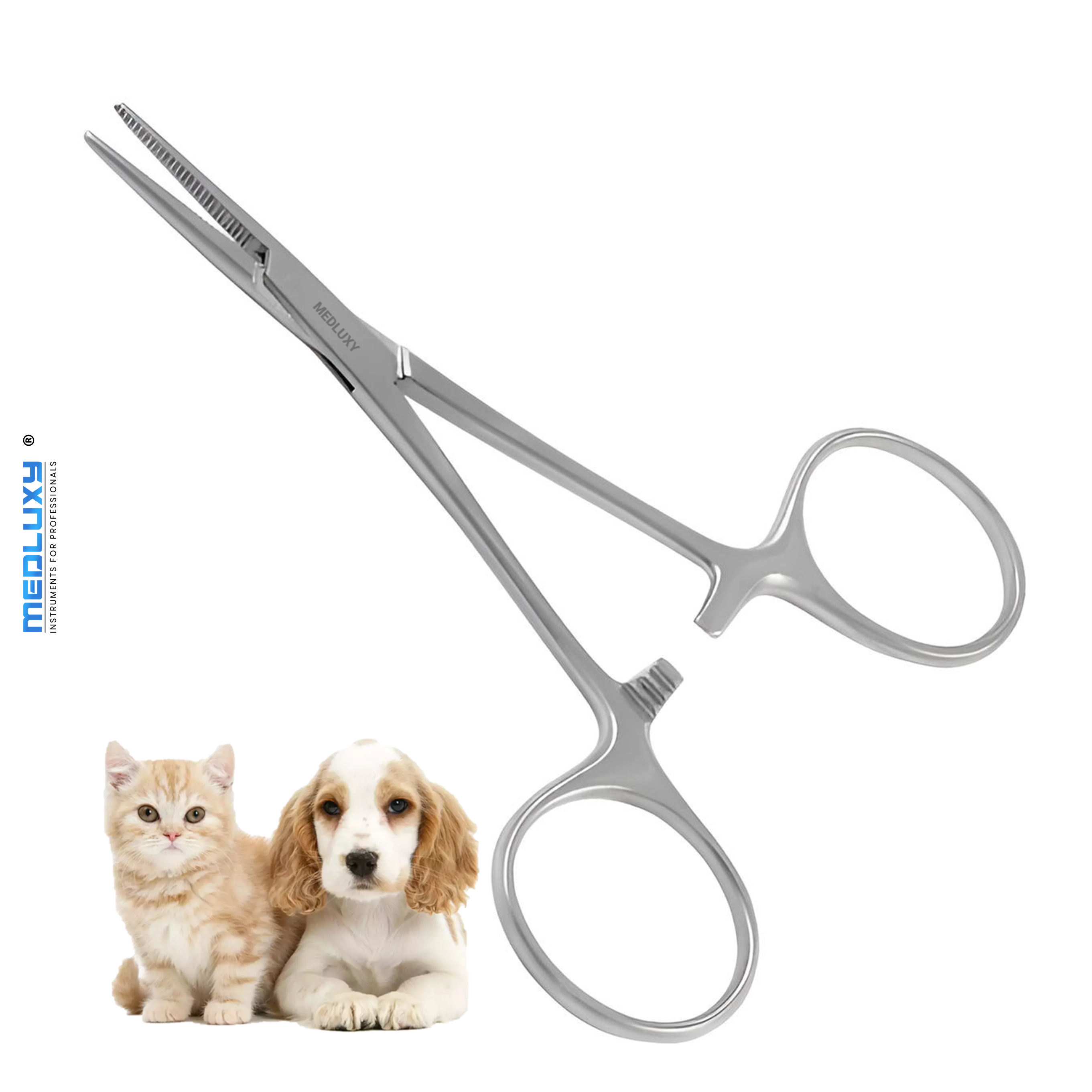 Medluxy PET Pro – Professionele Oorpincet Hond & Kat – Recht – M - 12.5 cm